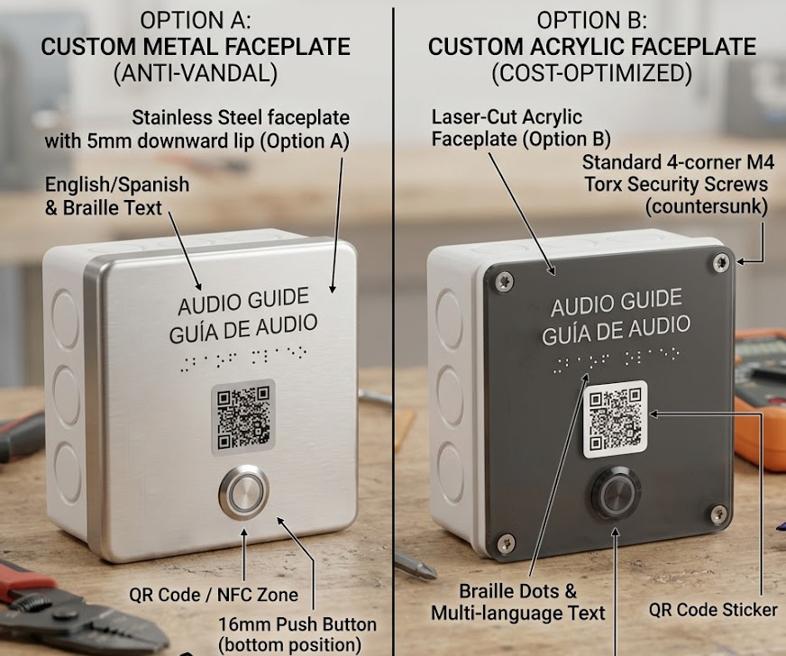Option A vs Option B Hardware Faceplates